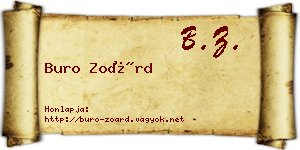 Buro Zoárd névjegykártya